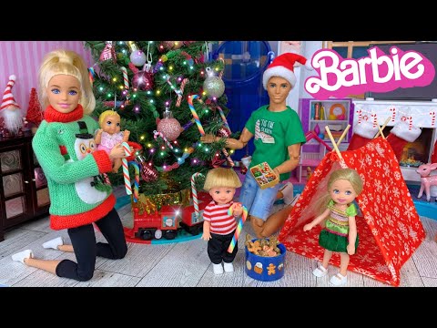 Barbie & Ken Doll Family Christmas Decorating Routine