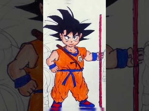 ✨🤤😎Kid GOKU drawing poster from# dragon ball Z #art#shorts#dragonball #trending