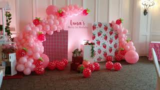 A Berry Birthday decoration I Balloon Garland | Strawberry Decoration