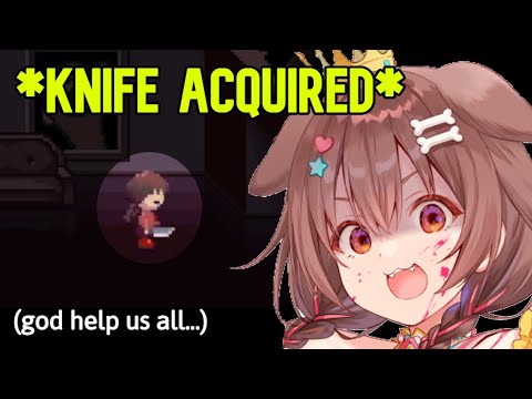 Oh no... Korone found a knife... [Yume Nikki/Hololive]