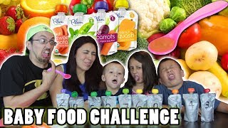 BABY FOOD CHALLENGE!! Fruits & Vegetables & Meat (FUNnel V Fam)