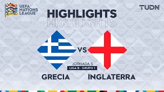 HIGHLIGHTS - Grecia vs Inglaterra | UEFA Nations League 2024 | TUDN