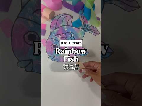 How To Make A Rainbow Fish Craft Using A Crepe Paper And Water Process Art Technique🌈🐠 #processart