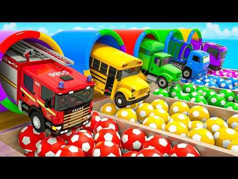 Wheels On the Bus + Soccer ball and monster wheels - Baby Nursery Rhymes & Kids Songs