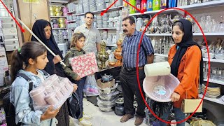 Buying school supplies for Pari girls by Mirza Ali and his second wife