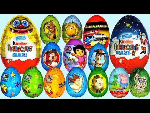 60 Surprise eggs Kinder Surprise Dora the Explorer Peppa Pig Mickey Mouse clubhouse