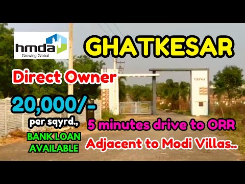 hmda plotfor sale at ghatkesar orr, beside modi villas @ 20,000  per sqyrd, CONTACT OWNER:9676234627