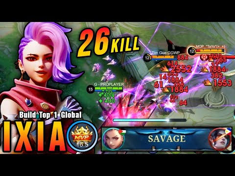 26 Kills + SAVAGE!! Ixia Full Attack Speed Build Auto SAVAGE!! - Build Top 1 Global Ixia ~ MLBB