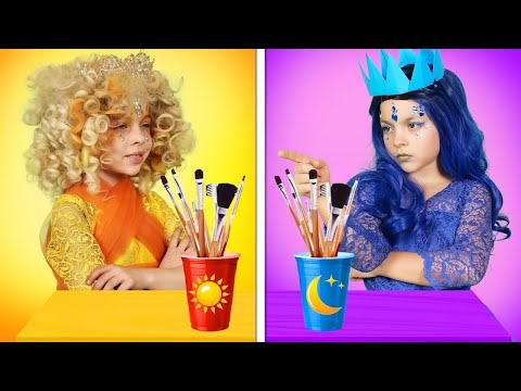 Day Girl VS Night Girl One Colored Makeover Challenge! - Awesome Beauty Gadgets