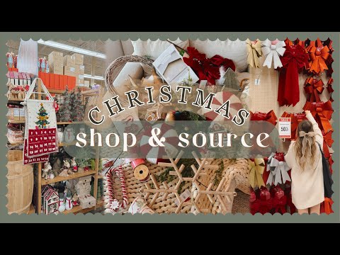 CHRISTMAS SHOP & SOURCE WITH ME | Thrifting, HomeGoods, World Market, library finds, & haul!🎄