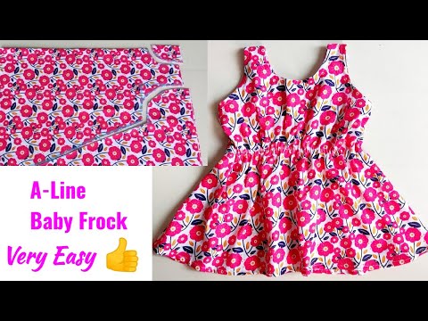 A-line Baby Frock Cutting and stitching | Baby Frock Cutting and stitching