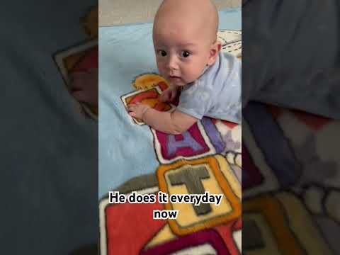 He could does it whole day now, #baby #babymoments #rollover #rolling #babyactivities #love #cute