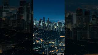 a view of a city at night from | night city of lights art #cityart #buildingautomation #cityoflights