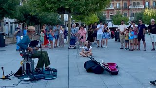 Busking in Pamplona - great response! (Stop Breaking Down)