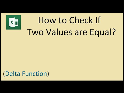 How to Check if Two Values are Equal in Excel