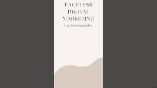 Faceless Digital Marketing: Make Money Without Showing Your Face #facelessmarketing #digitalboss