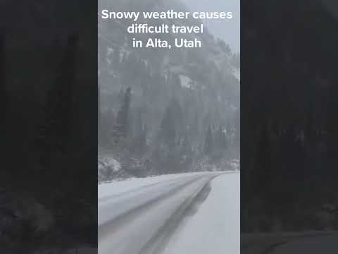 Snowy weather causes difficult travel in Alta, Utah