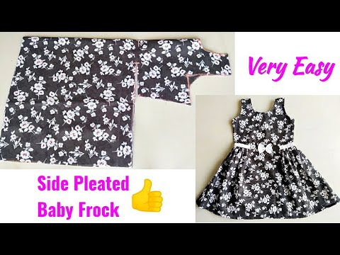 Side Pleated Baby Frock Cutting and stitching | Baby Frock Cutting and stitching