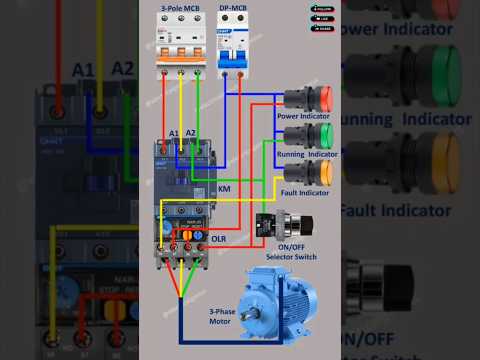 DOL Starter Wiring Diagram | DOL starter control wiring | Thermal relay  @Electricalgenius