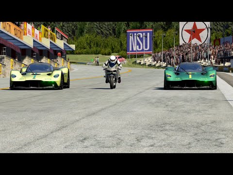 Kawasaki Ninja H2R Supercharged vs Aston Martin Valkyrie AMR at Old SPA