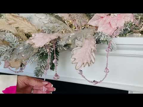 Pink Diamond Beaded Garland, Set of 4