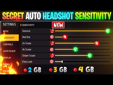 Free Fire Auto Headshot Trick 2024 Sensitivity | 2gb, 4gb, 6gb Ram Headshot Sensitivity Setting