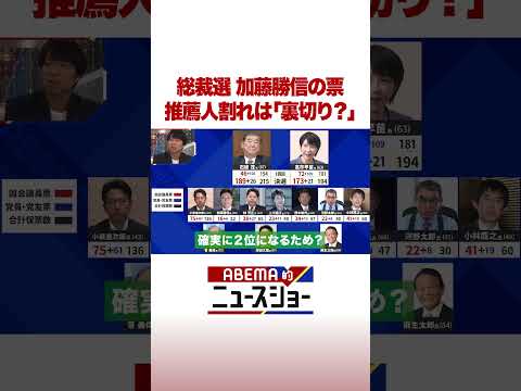 総裁選 加藤勝信の票 推薦人割れは「裏切り？」 #ABEMA的ニュースショー #shorts