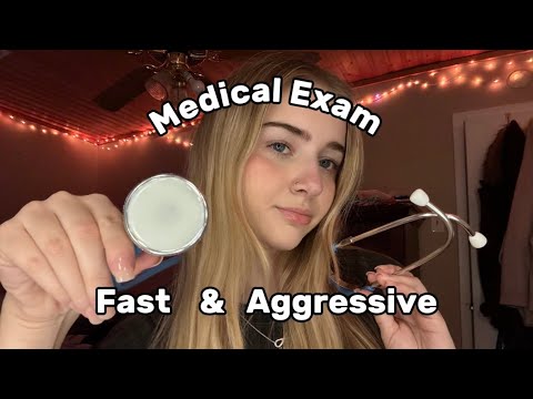 ASMR Full Cranial Nerve Exam+Check up! (fast and aggressive, mouth sounds, follow my instructions)