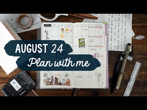 Plan with me: August 2024 | Hobonichi Weeks | Semi Bullet Journal | Functional Planner Stickers