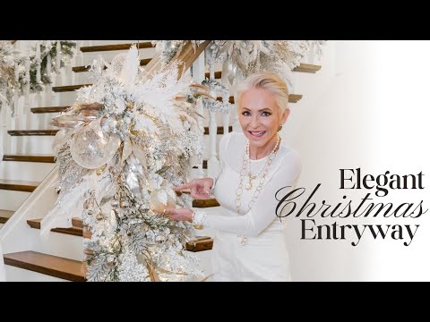 Elegant Christmas Decor for Your Home | Dreamy White Christmas Entryway + Staircase Reveal