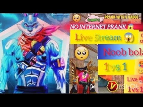 Prank With V Badge ☺️ #noob Prank ☺️ || No Internet Prank In Free Fire Video 😱 #1vs1 😊 || viralvideo