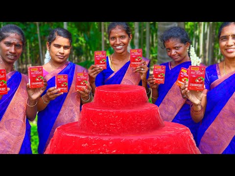 Big Strawberry Jelly Making | Homemade jelly Recipe | Village Super Cooking