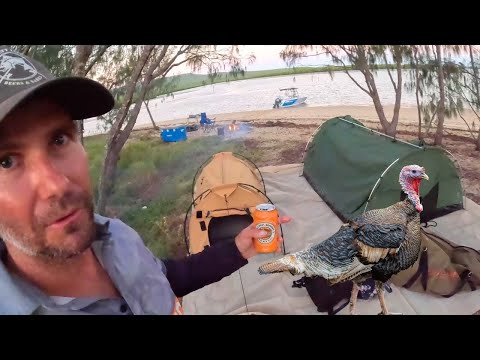 Coastal Expedition to  CAMP TURKEY - Catch and Cook Giant Mud Crab & Fish on a Beach campfire 🦀🎣⛺️🦃