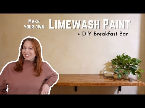 Kitchen Makeover ep. 1 // How to make your own Limewash Paint // Butcher Block Breakfast Bar