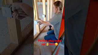 30 second outlet make up! The Lady Electrician♥️ #shorts #electrical #residential #plug #sparky