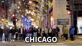 Chicago - State Street Christmas Holidays Coming Walk on Friday | November 15, 2024 | 4K City Sounds