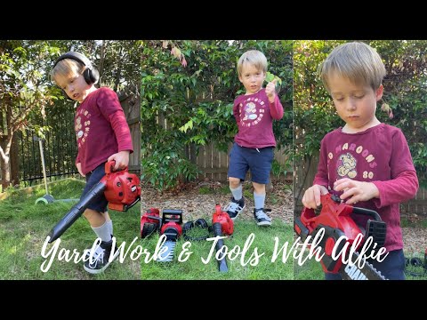 YARD WORK & TOOLS WITH ALFIE | Alfie's Adventures