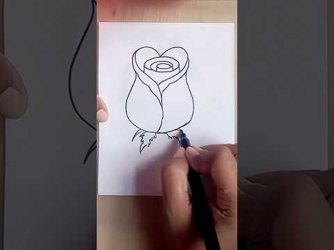 Easiest Way to Draw a Beautiful Rose🌹/Rose Drawing for Beginners/Easy Rose Drawing Tutorial