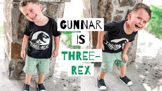 DINOSAUR BIRTHDAY VLOG // GUNNAR TURNS 3 // DENAE LYNN