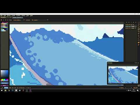 Drawing Flying Whale on aseprite. pixel art.