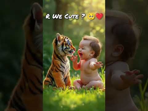 R We Cute ? 🥺😻❤️ #animals #cute #love #funny #nature #shortsfeed #tiger #creative