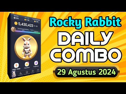 Kombo Harian Rocky Rabbit , Edisi 29 Agustus 2024 || Rocky Rabbit Combo Today Card & Enigma