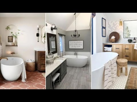 53 Inviting Modern Farmhouse Bathroom Designs | Farmhouse Decor Ideas