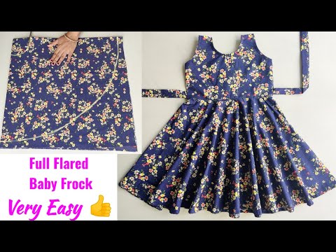 Very Easy Full Flared Umbrella Cut Kurti Cutting and Stitching | Baby Frock cutting and stitching