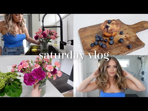 VLOG | summer morning routine, beach waves, baking blueberry muffins - spend saturday with me! 2024