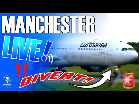 Manchester Airport Live! Lufthansa A330 Emergency Landing @19:55‼️🚨 #manchesterairportlive