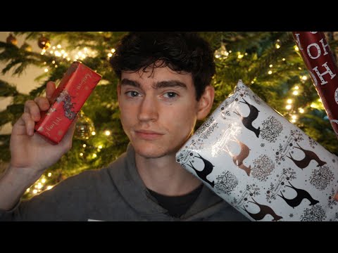 ASMR 🎁 Wrapping Christmas Presents 🎁  Paper, Tape, Crinkling, Tapping