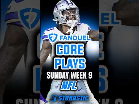 FanDuel NFL DFS Core Plays Sunday Main Slate, 11/3/24 | NFL DFS Picks Week 9