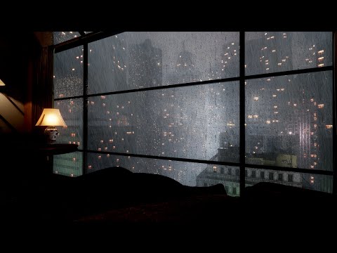 Cozy Rainy Night Bedroom Ambience | Rain & Thunder Sounds for Sleep | Rain on Window | 8 Hours