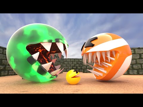 Pacman Vs Monsters #12 Compilation Movie (Toxic Monster, Candy monster, Red Pacman Monster)